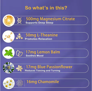 Gummies <span class=keywords><strong>de</strong></span> soutien au sommeil au citrate <span class=keywords><strong>de</strong></span> magnésium <span class=keywords><strong>de</strong></span> marque privée avec magnésium et mélange d'herbes pour <span class=keywords><strong>la</strong></span> mémoire et le sommeil - Product Image 5