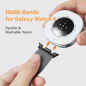 Bracelet de montre en nylon élastique à motif ondulé pour Samsung Galaxy Watch 8 Band 40mm 44mm/8 Classic 46 mm, respirant et tendance, bracelet de 22 mm - Product Image 4