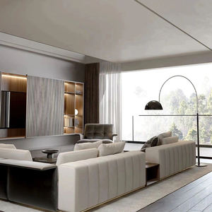 مجموعة أثاث قماشية حديثة بتصميم إيطالي فاخر على شكل حرف <span class=keywords><strong>l</strong></span> - Product Image 4