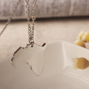 Collier Africain paslanmaz çelik takı kadınlar afrika altın kaplama ülke haritası afrika harita kolye - Product Image 3