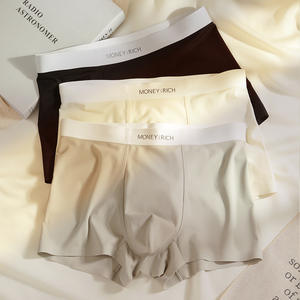 Boxer da Uomo Plus Size in Seta Ghiaccio ad Alta Elasticità, Senza Cuciture, Effetto Nudo, Traspiranti e Assorbenti - Product Image 1