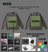 Sweat-shirt à col rond pour homme, 450 GSM, effet délavé, coupe classique, logo personnalisé brodé, ODM, printemps, 100% fibre de bambou