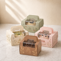 Boîte à pâtisserie à double couche transparente haute, personnalisable avec logo imprimé, pour usage commercial et domestique