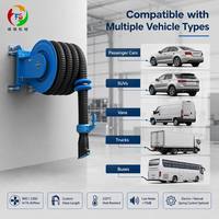 Carrete para Manguera de Escape Azul de Alta Resistencia con Certificación CE, con Brida de Cuatro Pernos y Montaje Triangular para Garajes y Fábricas