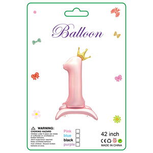 Globos de Número de Papel Metalizado Rosa y Azul de <span class=keywords><strong>42</strong></span> Pulgadas (0-9) para Decoración de Fiestas de Cumpleaños y Baby Shower - Product Image 3