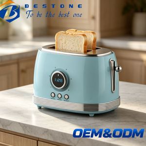 Tostadora BESTONE de 2 Rebanadas con Temporizador Digital, Función de Descongelación, Recalentamiento y Cancelación, Color Azul, Tostadora Eléctrica Doméstica - Product Image 1