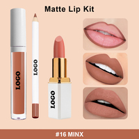 Kit Lèvres 3D - Rouge à Lèvres Liquide Longue Tenue, Crayon à Lèvres & Gloss à Finition Brillante, Formule Végétale & Minérale pour des Lèvres Plus Volumineuses