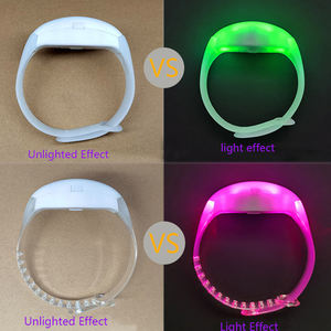 इवेंट फेस्टिवल पार्टी कॉन्सर्ट कॉन्सर्ट ने रिमोट सिलिकॉन लाइट के नेतृत्व वाले ब्रैसलेट कस्टम लोगो <span class=keywords><strong>dmx</strong></span> नियंत्रण रंग परिवर्तन - Product Image 2