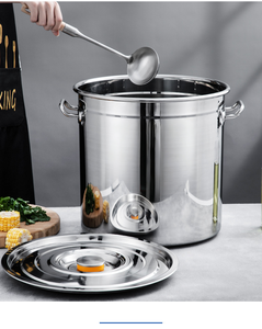 หม้อซุปสแตนเลสเกรดอาหารสำหรับใช้ในเชิงพาณิชย์ ราคาโรงงาน 201 พร้อมก้นแบบแซนวิชและฝาปิดตั้งตรง - Product Image 6