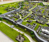 Réplique de bâtiment historique imprimée en 3D en plastique de haute qualité, modèle de paysage miniature, exposition d'œuvres d'art anciennes à grande échelle