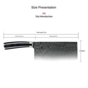 Super Sharp Importé Damas Acier Kiritsuke Couteau Nouveau VG10 Marteau Motif Ménage Chef Cuisine Japonaise <span class=keywords><strong>Chinois</strong></span> Métal - Product Image 2