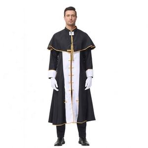Costume de Prêtre <span class=keywords><strong>Noble</strong></span> Noir Fantaisie 2026 pour <span class=keywords><strong>Homme</strong></span> – Robe de Pasteur Religieux pour Fête d'Halloween – Tenue Médiévale Adulte - Product Image 3