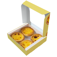 Boîte de nourriture à tarte aux œufs bon marché avec fenêtre transparente boîte de papier en gros pour biscuits boîte de carte sandwich sushi avec fenêtre
