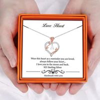 Infinity Love Heart Hanger Ketting Rose Aangepaste Letters Sieraden Cadeaus voor vrouwen Hartketting Valentijnsdag Cadeaus Moeder Cadeaus