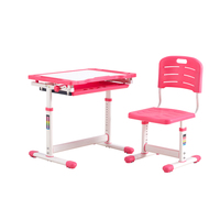 Grande table d'étude de rangement ergonomique réglable en hauteur avec tiroir de rangement pour l'école en bois-K-02 LED