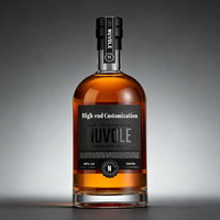Bouteille en verre de style nordique de qualité supérieure, forme originale, 250 ml, 500 ml, 750 ml, pour Tequila ou Vin, avec boîte d'emballage