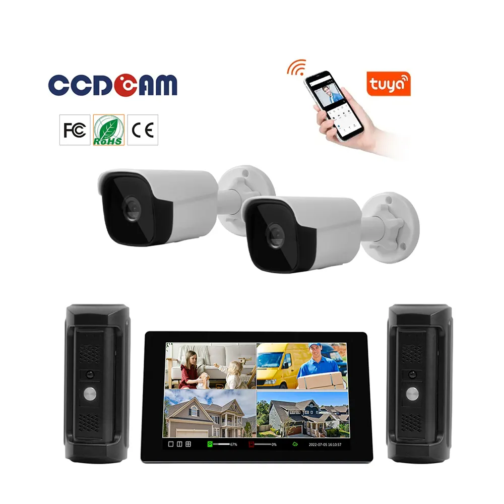 Özel Tuya Video kapı zili Wifi kablosuz kablolu kapı zili interkom sistemi Video kapı zili 4G Cctv 1080 P kamera ile