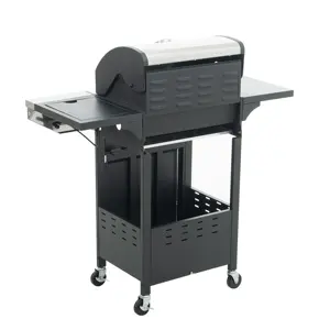 2024 New Factory Direct Aluminium Stainless Steel Black Large Barbecue Grill With Wheels Camping Bbq Gas Grills