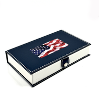 Jeu de dominos double six avec drapeau national américain, 28 tuiles 11x18cm, boîte en cuir PU de qualité supérieure, jeu de société familial pour fêtes en intérieur, cadeau