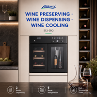 Machine intégrée SCJ-28Q pour la conservation et la distribution du vin avec 7-18 fonctions ° Réfrigérateur à 6 bouteilles avec contrôle de température C