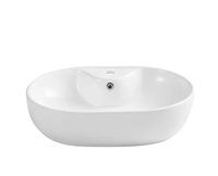 Céramique Sanitaire Art Bassin Comptoir Ovale Solide Céramique Salle De Bains Bassin Lavabo Premium Vanité Lavabo