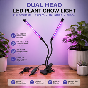Clip Grow Lamp 6W 8W Dual Head With Three Color Settings and <b>Timer</b> for Indoor Plants OEM ODM Wholesale - Product Image 6