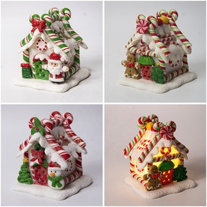 Yuyang <b>Christmas</b> Creative Soft Pottery <b>Christmas</b> <b>Small</b> House LED Light Ornament <b>Christmas</b> House Landscape <b>Decoration</b> - Product Image 3