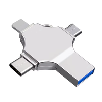 OTG 4 in 1 USB C Flash Drive, Flash Drive USB C 8GB 4GB 2GB 128GB 64GB 32GB, memori USB Stick tipe ganda 2.0