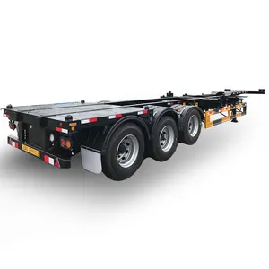 China Manufacturer 3 Axles 40ft Skeleton Chassis Semi Trailer Container Skeleton 45ft Container Skeleton Truck Semi Trailer