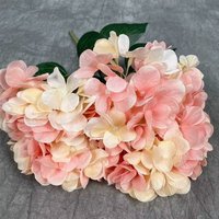 Hortensia artificiel en soie à bas prix en vrac d'usine fleur d'hortensia au toucher réel pour les décorations de Noël