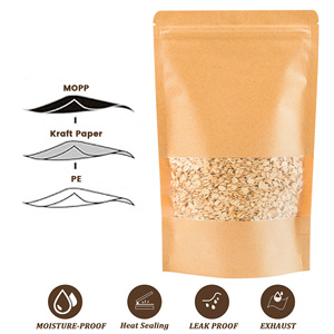 Resealable Sealable Zipper Lock Food Packaging Stand up <strong>Pouches</strong> Brown Kraft Paper Bags with Matte Window for Small Business - Product Image 5