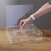 Boîte à rabat en acrylique transparente sur mesure pour l'organisation de bureau