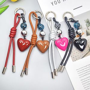 Porte-clés en corde tressée à la main en forme de cœur, pendentif de voiture, accessoire de sac, cadeau créatif pour les meilleurs <span class=keywords><strong>amis</strong></span> - Product Image 2
