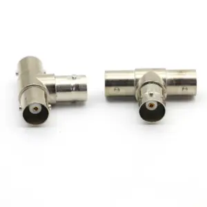 T-type BNC Connector BNC 3 Way Female to two Female Plug RF Coaxial Connector for CCTV Camera