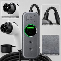 Station de recharge portable pour véhicules électriques 3,35 kW 16A Prise CEE16 16A Câble de 5 m Multi-adaptateur IP65 Écran couleur