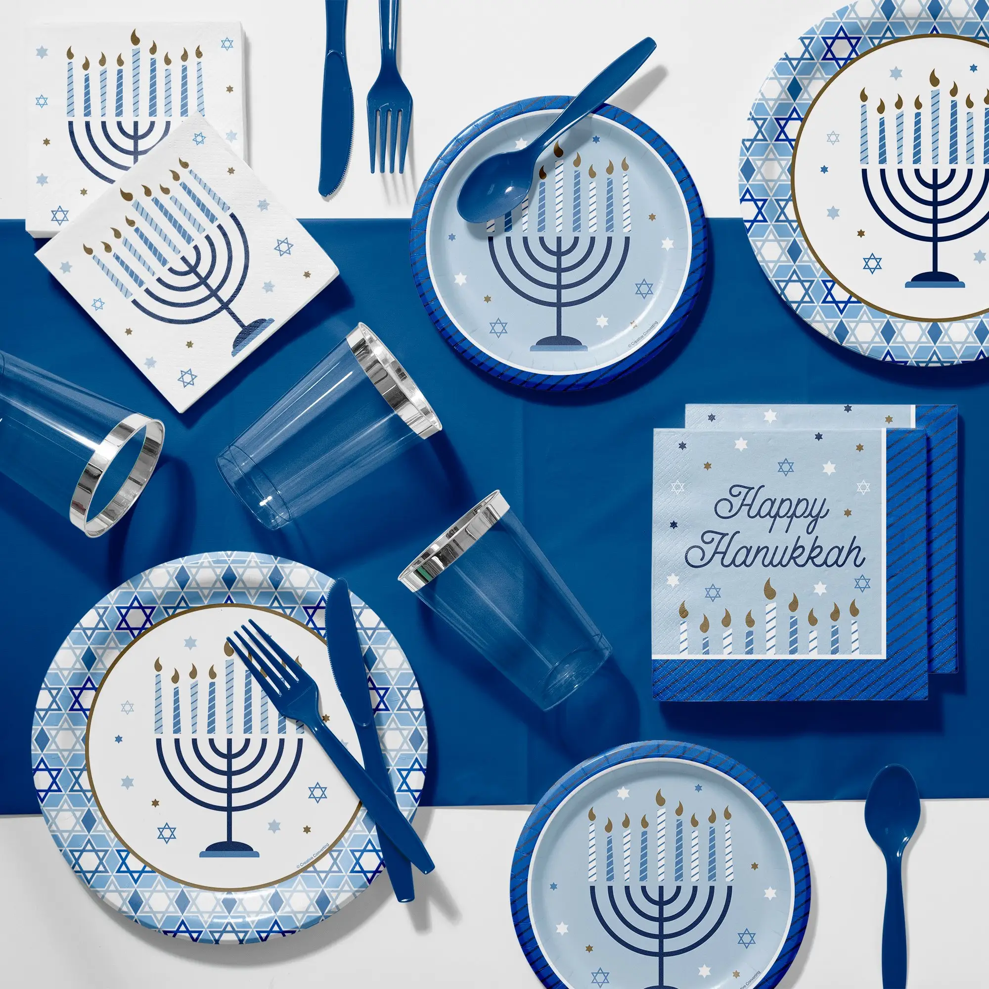 Civi Tùy Chỉnh Hanukkah Lễ Kỷ Niệm Phòng Nguồn Cung Cấp Bên Kit Dùng Một Lần Đảng Bộ Đồ Ăn Đặt Giấy Tấm Nguồn Cung Cấp Cho Kỳ Nghỉ