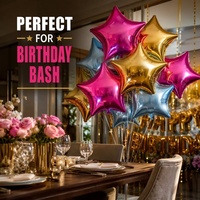 Décoration de mariage en forme d'étoile géante en feuille d'argent de 18 pouces, décoration de fête et fournitures, faveurs, décoration à thème, ballon pour événement de mariage