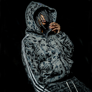 Ensemble de <span class=keywords><strong>jogging</strong></span> pour <span class=keywords><strong>homme</strong></span> de haute qualité, imprimé léopard, effet vieilli, coupe oversize, <span class=keywords><strong>sweat</strong></span>-shirt zippé épais et pantalon de sport - Product Image 6