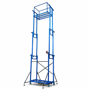 Échafaudage électrique compact de 3 m, capacité de levage de 500 kg, plateforme de 130 x 80 cm, 1,6 kW, 220 V, échafaudage mobile à deux sections pour la décoration intérieure - Product Image 1