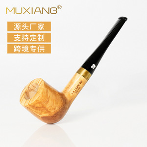 Muxiang Olive Wood Pipe Straight Type Portable Tobacco Pipe For Men 9mm Smoking Accessory - Product Image 4