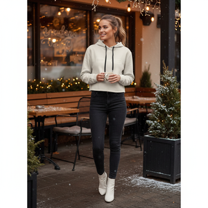 Felpa con cappuccio donna DKB alta qualità 3D ricamato Top Top felpa taglia unica peso leggero per l'inverno - Product Image 3