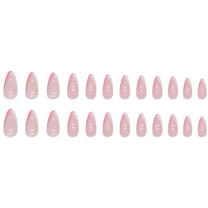 <span class=keywords><strong>Uñas</strong></span> postizas francesas de triángulo rosa con <span class=keywords><strong>uñas</strong></span> postizas plateadas en forma de almendra usable al por mayor prensa en las <span class=keywords><strong>uñas</strong></span> - Product Image 3