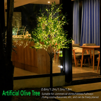 Nouvel arbre d'olivier lumineux à LED 6m, alimenté par batterie/USB, indice IP44, décoration d'ambiance pour Noël, fêtes et mariages