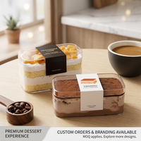 Boîtes en plastique populaires PS transparentes pour biscuits, pâtisseries carrées, tiramisu, desserts, gâteaux