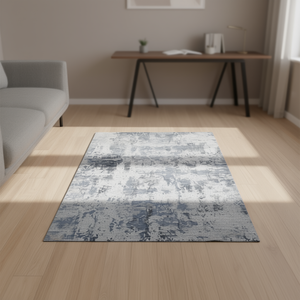 Tappeto della Collezione Loom Luxe 6X9 Rettangolare, Grigio Astratto Effetto Denim, Resistente alle Macchie, Non Perde Pelo, per Soggiorno, Ufficio, Camera da Letto - Product Image 2