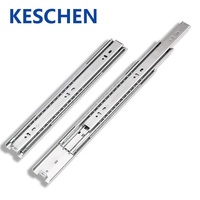 Glissières de tiroir en acier galvanisé à extension complète robustes de 51 mm avec roulement à billes, capacité de charge de 68 kg, gris argenté, modernes, pour extérieur