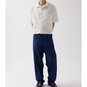 <span class=keywords><strong>Camisa</strong></span> <span class=keywords><strong>blanca</strong></span> de nuevo diseño para <span class=keywords><strong>hombre</strong></span> con logotipo personalizado, <span class=keywords><strong>camisa</strong></span> informal cómoda de verano transpirable de manga corta con bolsillo de un solo botón - Product Image 4