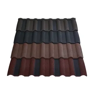 Vente en gros prix d'usine OEM vente à chaud de matériaux de construction pour toiture Tuile métallique en acier revêtue de pierre Milano Color