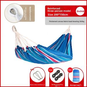 Outdoor Canvas Anti-Tip Double Hanging Hammock Chair Swing Foldable Portable for <b>Camping</b> Balcony Home Use 10ft Length 100-260KG - Product Image 5
