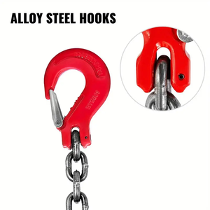 G80 Élingue de chaîne <span class=keywords><strong>double</strong></span> 5 tonnes 10mm avec maillon principal, crochets à chape 3T et maillons d'accouplement 3T - Product Image 6
